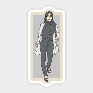 Woman In Black And White Outfit Sticker